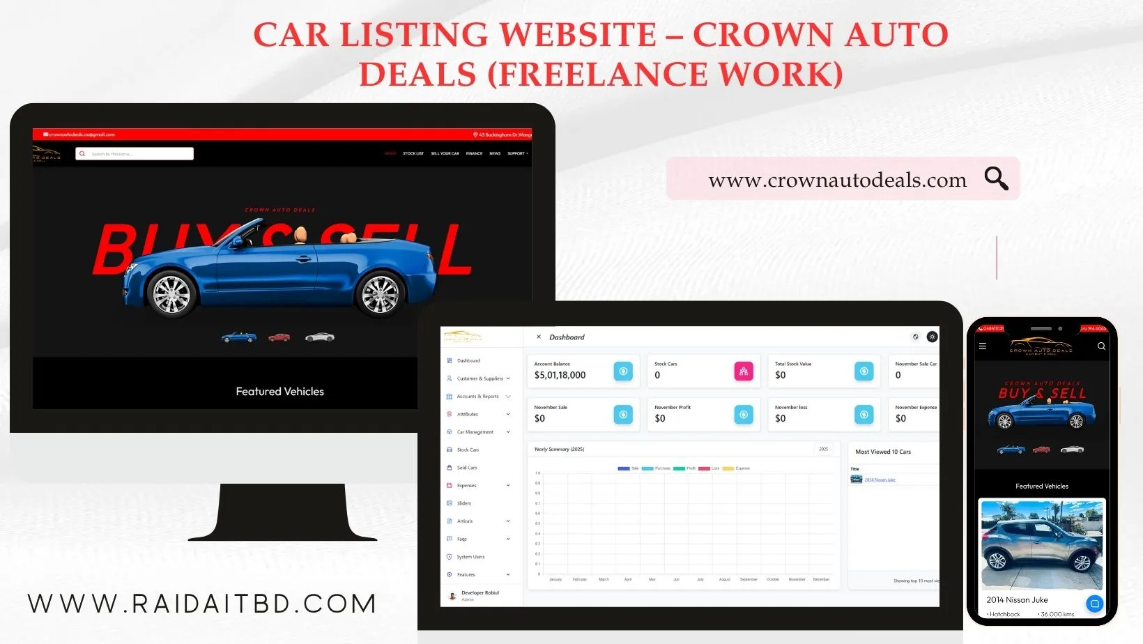 Car Listing Website – Crown Auto Deals (Freelance Work)